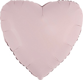 FM 18" сердце Пыльная роза, Сатин без рисунка фольгированный шар